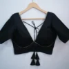 Premium Black Ethnic Blouse | Party Wear Saree Choli with Lace Detail