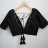 Premium Black Ethnic Blouse | Party Wear Saree Choli with Lace Detail - Image 2