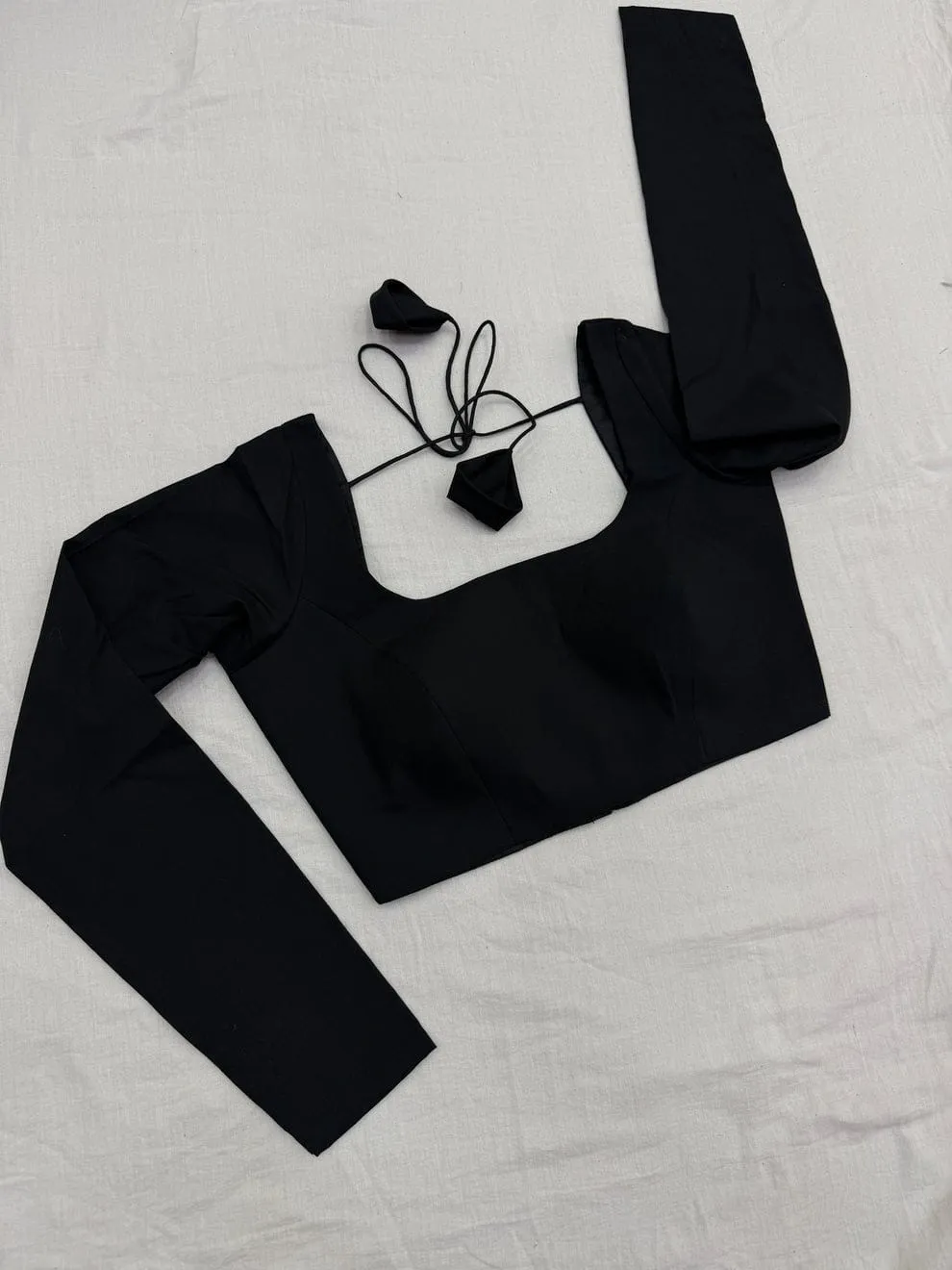 Premium Black Full-Sleeved Designer Blouse - Elegant Ethnic Party Wear