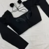 Premium Black Full-Sleeved Designer Blouse - Elegant Ethnic Party Wear - Image 2