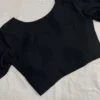 Premium Black Short Sleeve Saree Blouse - Elegant Ethnic Party Wear - Image 2