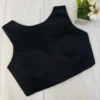 Premium Black Sleeveless Padded Blouse – Elegant V-Neck Readymade Saree Blouse for Modern Ethnic Wear - Image 2