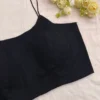 Premium Black Spaghetti Strap Blouse – Padded Sleeveless Designer Saree Blouse for Modern Ethnic Wear - Image 2