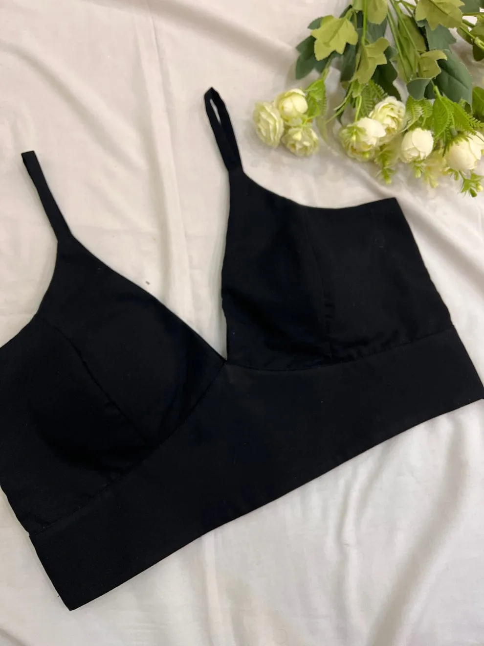 Premium Black Spaghetti Strap Saree Blouse - Modern Sleeveless Party Wear