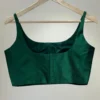 Premium Emerald Green Sleeveless Silk Blouse - Designer Ethnic Party Wear - Image 3