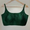 Premium Emerald Green Sleeveless Silk Blouse - Designer Ethnic Party Wear - Image 4