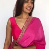 Premium Fuchsia Pink Raw Silk Sleeveless Blouse - Image 2
