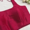 Premium Fuchsia Pink Sleeveless Padded Saree Blouse - Ready-to-Wear Ethnic Party Wear - Image 3