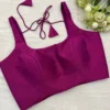 Premium Magenta Sleeveless Padded Saree Blouse - Ready-to-Wear Ethnic Party Wear