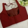 Premium Maroon Sleeveless Silk Saree Blouse - Ready-to-Wear Ethnic Party Blouse