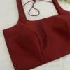 Premium Maroon Sleeveless Silk Saree Blouse - Ready-to-Wear Ethnic Party Blouse - Image 2