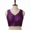 Premium Plain Raw Silk Blouse for Saree  Elegant V-Neck Ethnic Essential