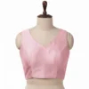 Premium Plain Raw Silk Blouse for Saree  Elegant V-Neck Ethnic Essential - Image 5