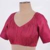 Premium Pleated Raw Silk Saree Blouse – Elegant Ready-to-Wear Blouse - Image 3