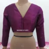Premium Plum V-Neck Saree Blouse | Readymade Designer Ethnic Choli - Image 2