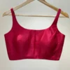 Premium Red Raw Silk Scoop Neck Blouse - Sleeveless Designer Saree Blouse - Image 2
