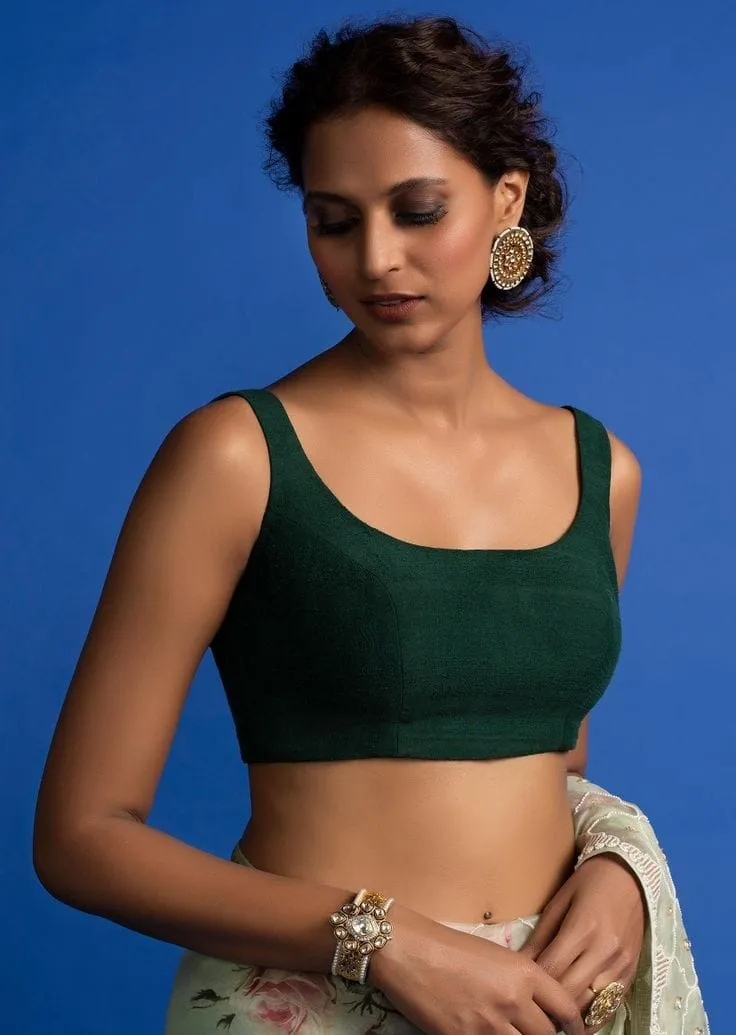Premium Sleeveless U-Neck Blouse | Ready-to-Wear Designer Ethnic Choli