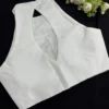 Premium White Raw Silk Halter Neck Blouse - Sleeveless Ethnic Party Wear