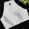 Premium White Raw Silk Halter Neck Blouse - Sleeveless Ethnic Party Wear - Image 2