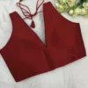 Premium White Sleeveless Padded Saree Blouse - Elegant Ethnic Party Wear - Image 2