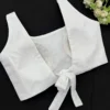 Premium White Tie-Back Blouse - Sleeveless Designer Raw Silk Saree Blouse for Women - Image 2