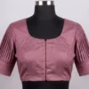 Raw Silk Pleated Sleeve Saree Blouse - Princess Cut Front Open Ready to Wear Designer Blouse