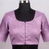 Raw Silk Pleated Sleeve Saree Blouse - Princess Cut Front Open Ready to Wear Designer Blouse - Image 3
