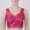 Ready-Made Designer Silk Blouse | Sleeveless Sweetheart Neck & Scalloped Pearl Hem | Party Wear Saree Blouse - Image 5