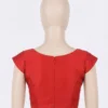 Ready-Made Red Silk Blend Designer Blouse | V-Neck & Cap Sleeves | Festive & Wedding Wear Saree Blouse - Image 3