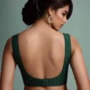 Ready-to-Wear Green Ethnic Crop Top | Stylish Minimalist Designer Blouse - Image 2