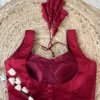 Ready-to-Wear Solid Color Raw Silk Blouse | Sleeveless Ethnic Top for Saree & Lehenga - Image 12