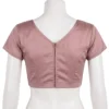 Readymade Satin Silk V-Neck Saree Blouse with Back Zipper | Padded Crop Top - Image 2