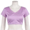 Readymade Satin Silk V-Neck Saree Blouse with Back Zipper | Padded Crop Top - Image 6