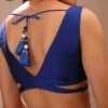 Royal Blue Raw Silk V-Neck Blouse | Party Wear Ethnic Choli