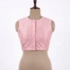 Sleeveless Plain Raw Silk Blouse with Front Hook Open & High Back Neck - Image 5