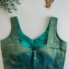 Sleeveless Raw Silk Saree Blouse – Deep V-Neck Designer Blouse for Weddings - Image 2