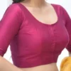 Solid Color Elbow-Length Sleeve Saree Blouse | Versatile Party Wear Choli - Image 3
