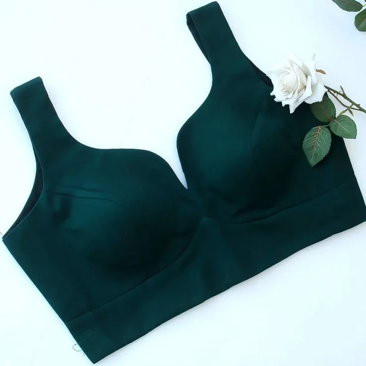 Solid Dark Green Raw Silk Sleeveless Blouse with V-Neckline – Ready-to-Wear Ethnic Blouse