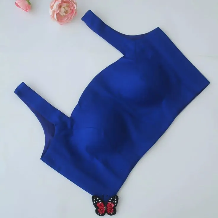 Solid Royal Blue Raw Silk Sleeveless Blouse – Ready-to-Wear Ethnic Blouse