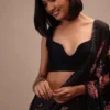 Sophisticated Black Saree Blouse | Modern Designer Ethnic Crop Top