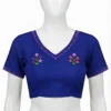 Traditional Kutch Embroidery Blouse | Handcrafted Cotton Saree Blouse with Intricate Floral Design - Image 5