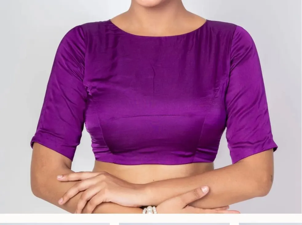 Trendy Purple Backless Blouse for Women | Custom Ethnic Designer Wear |