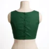Buy Designer Sleeveless Plain Cotton Saree Blouses Online - Image 2