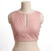 Buy Designer Sleeveless Plain Cotton Saree Blouses Online - Image 5