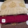 Chanderi  Silk Pleated Anarkali Kurti | Handcrafted Yoke Zardosi & Mirror Embroidered Flared Long Kurta - Image 3