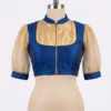 Chinese Collar Net Illusion Saree Blouse | Padded Ready to Wear Ethnic Blouse for Sarees & Lehengas