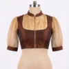 Chinese Collar Net Illusion Saree Blouse | Padded Ready to Wear Ethnic Blouse for Sarees & Lehengas - Image 2
