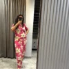 Cotton Floral Print Kurti Set with Pockets | Collar Neck A-Line Kurta with Pant - Image 14