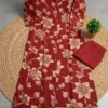 Cotton Floral Print Kurti Set with Pockets | Collar Neck A-Line Kurta with Pant - Image 15