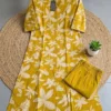 Cotton Floral Print Kurti Set with Pockets | Collar Neck A-Line Kurta with Pant - Image 16